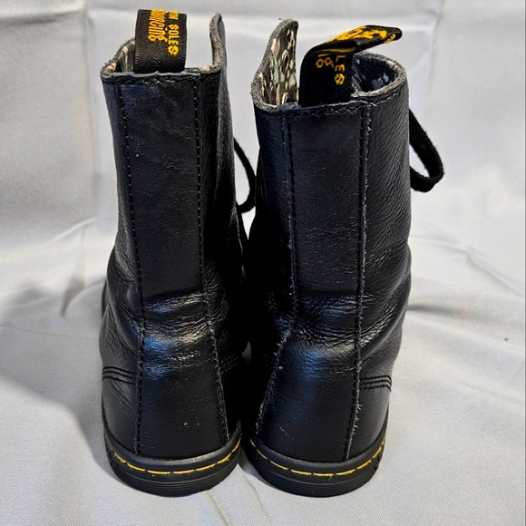 Dr Martens Stratford Boots Black Leather Goth Floral Lining High Lace Up Size 7 - Picture 6 of 9